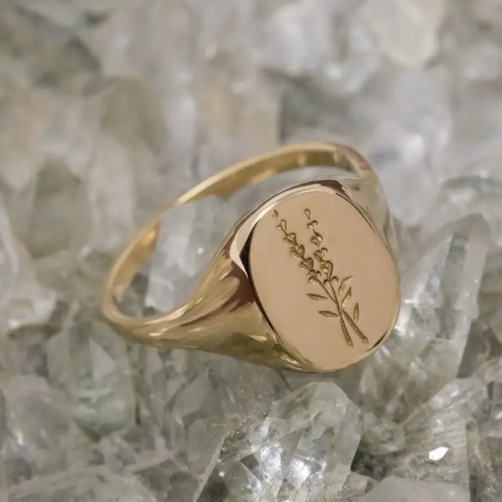 14k Gold Plated Floral Ring